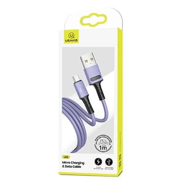 Kabel Usams U52 Microusb 2A Fast Charge 1M Purpurowy