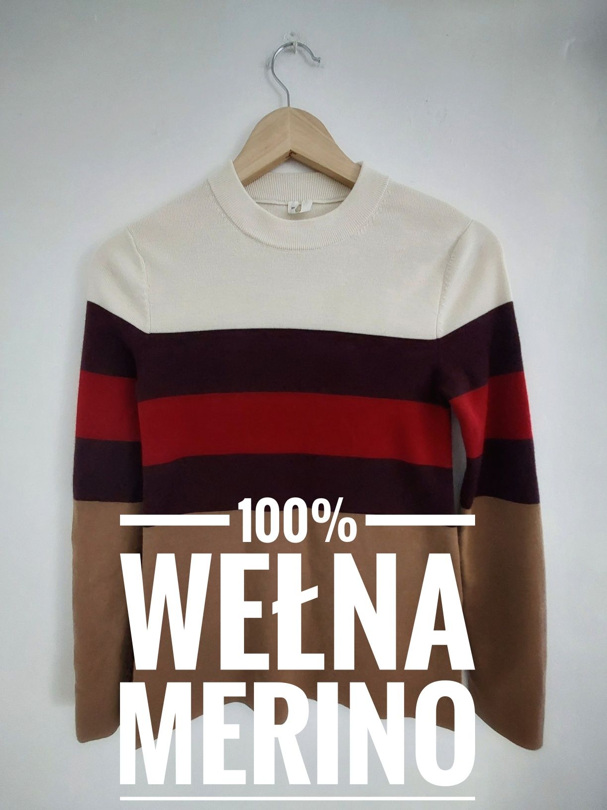 Damski sweter z wełny merino Arket rozmiar XS
