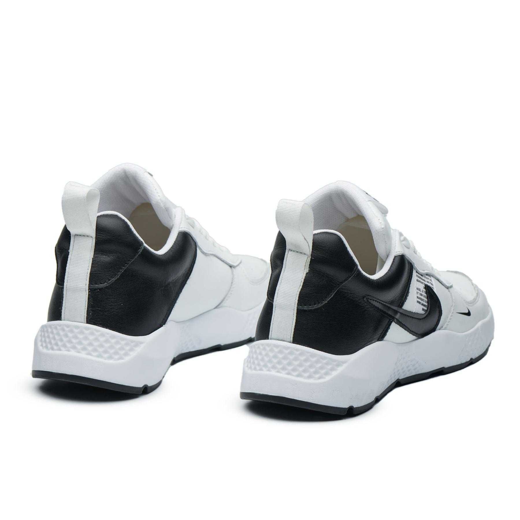 Чоловічі стильні шкіряні кросівки NIke 015white/black 40-45р