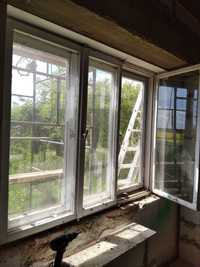 Okno drewniane, produkcja polska, podwójne z ościeżnicą.