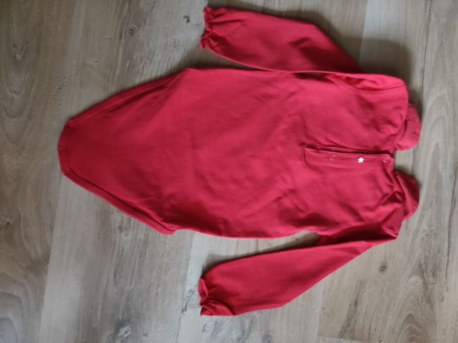 Body 86 czerwone święta i spodnie legginsy 80 z Puchatkiem