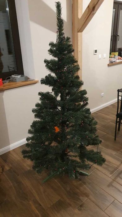 NOWY Choinka Sztuczna Jodła Zielona Gęsta 180/220cm + Stojak Gratis