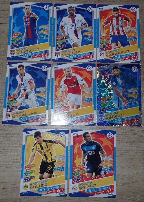 Zestaw 8 kart piłkarskich Match Attax Champions League