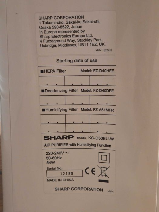 Oczyszczacz nawilzacz powietrza Sharp KC-D50EU-W