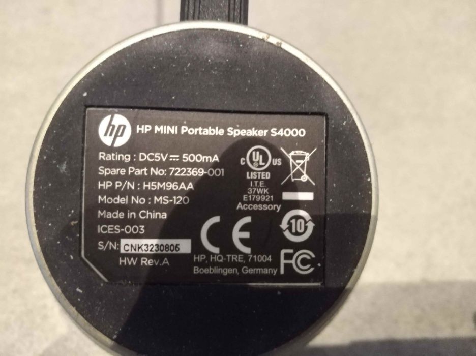 Głośniki HP Mini Portable Speaker S4000