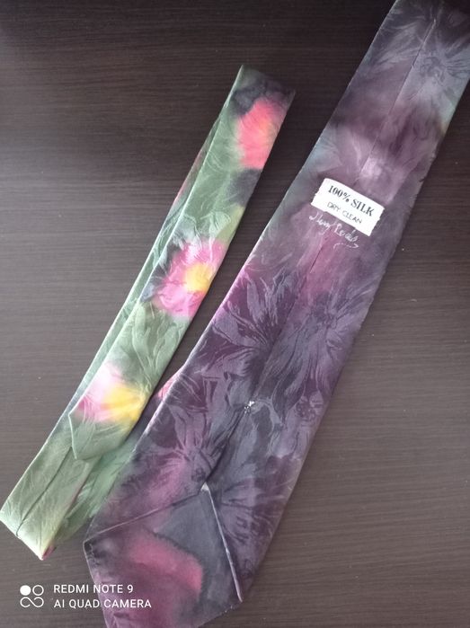 Luksusowy krawat męski 100 % jedwab - ręcznie malowany