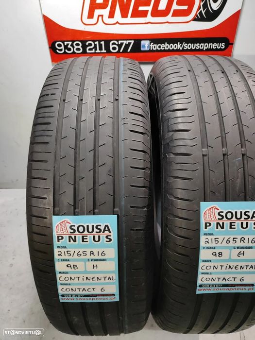 2 pneus semi novos 215-65r16 continental - oferta da entrega 90 euros