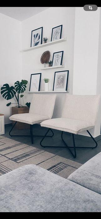 Poltronas chenille branco