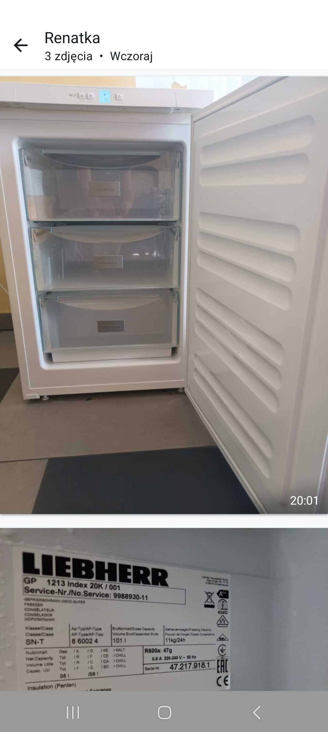 sprzedam używaną zamrażarkę Liebher