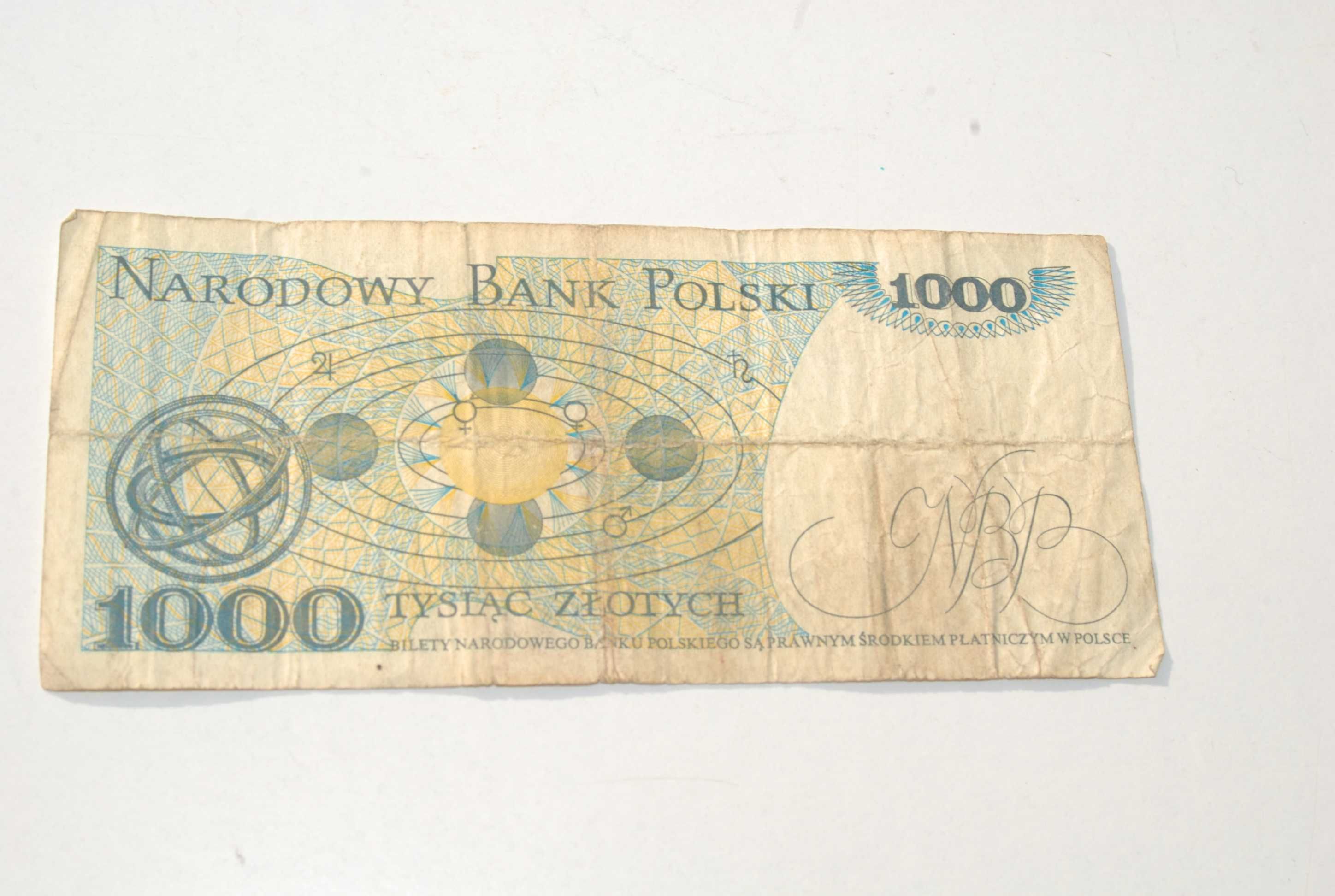 Stary banknot 1000 złotych Kopernik 1982 antyk