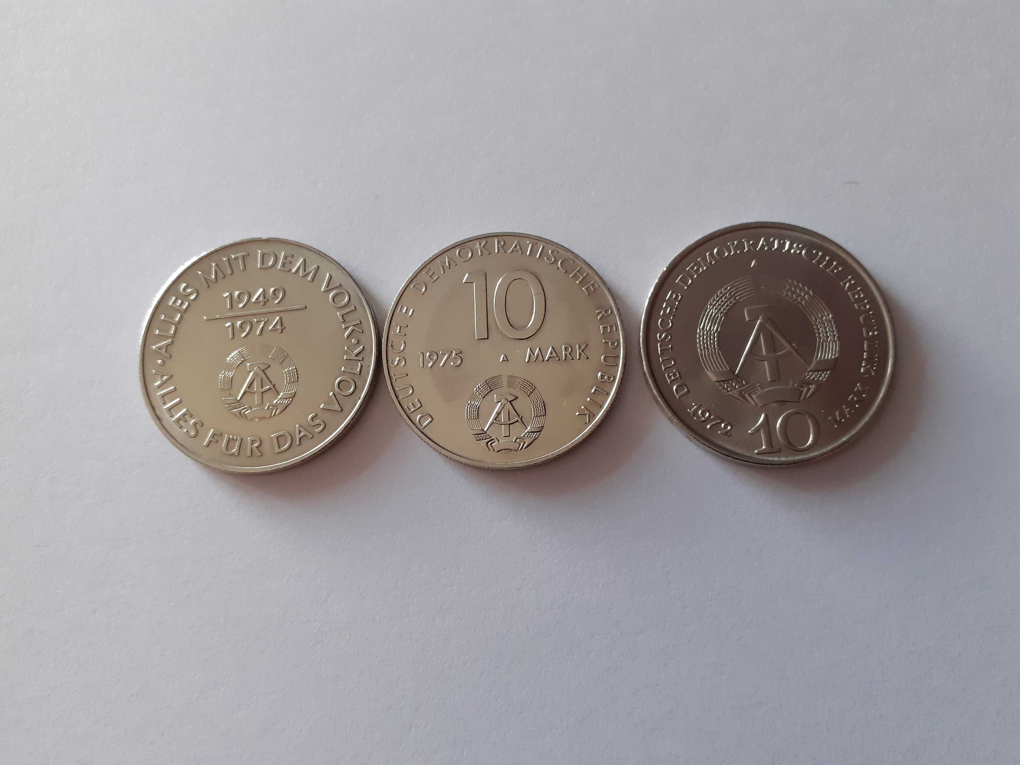 Nowa  Cena ! Zestaw 3 szt  10 Marek  DDR  okolicznościowych