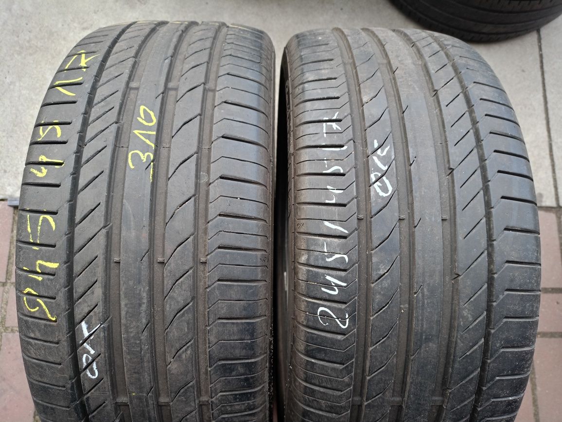 Opony letnie 245/45r17 Continental 7mm 310zl 2szt