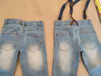 Zestaw spodnie jeansy lupilu na szelkach 110 116