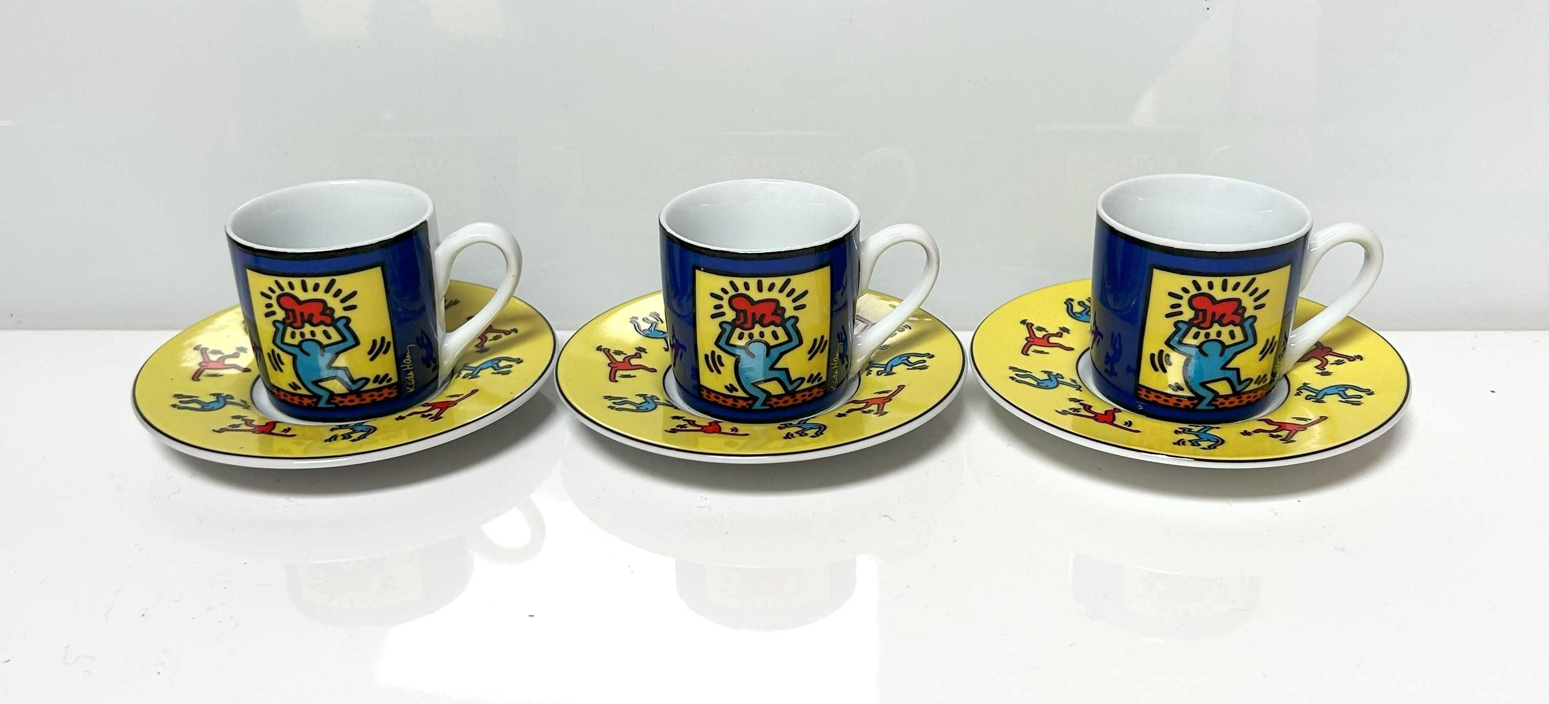 Filiżanki do espresso Keith Haring lata 80 pop art