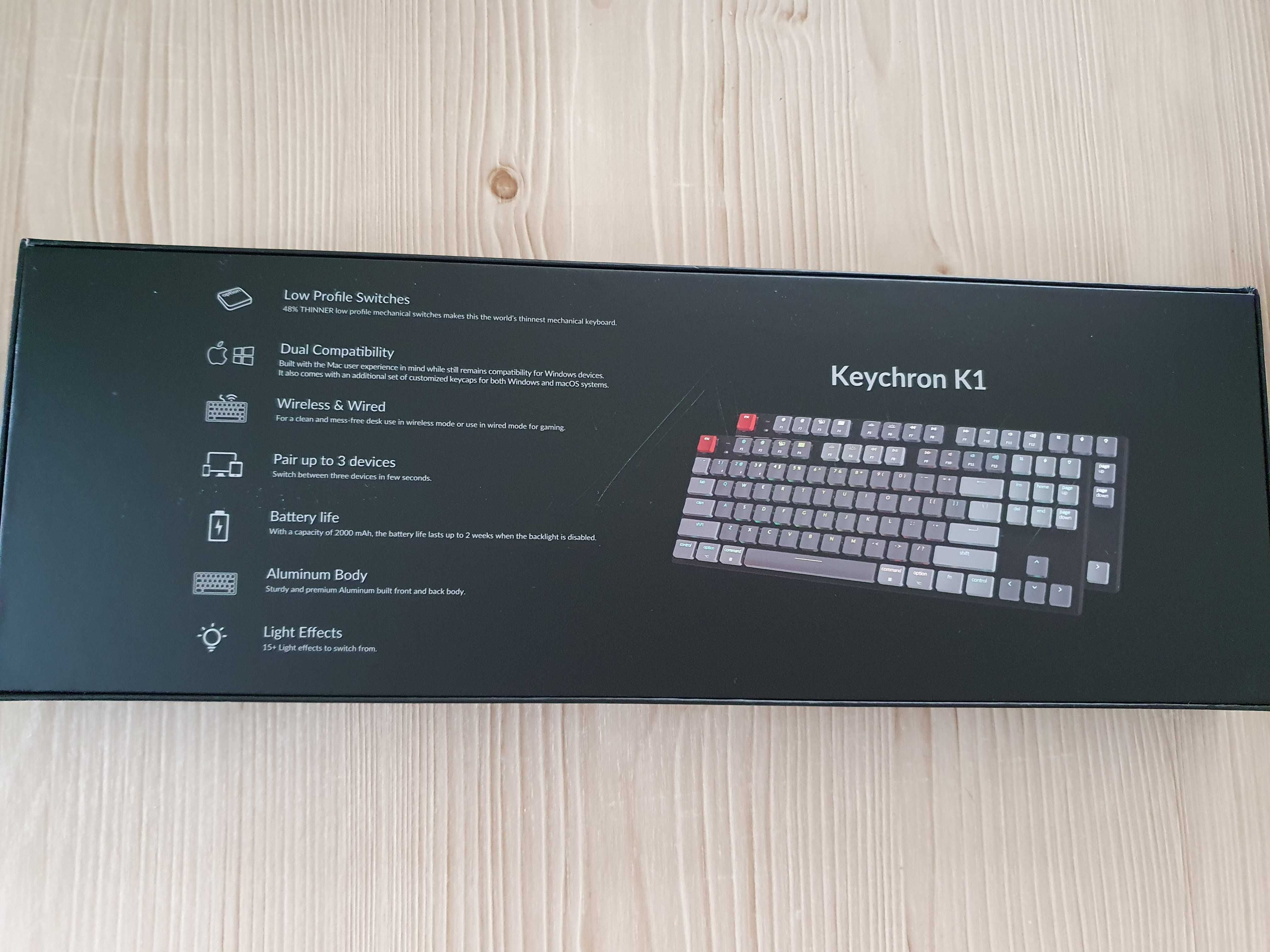 Keychron K1 Wireless Mechanical Keyboard (Version 5) z 3x switches