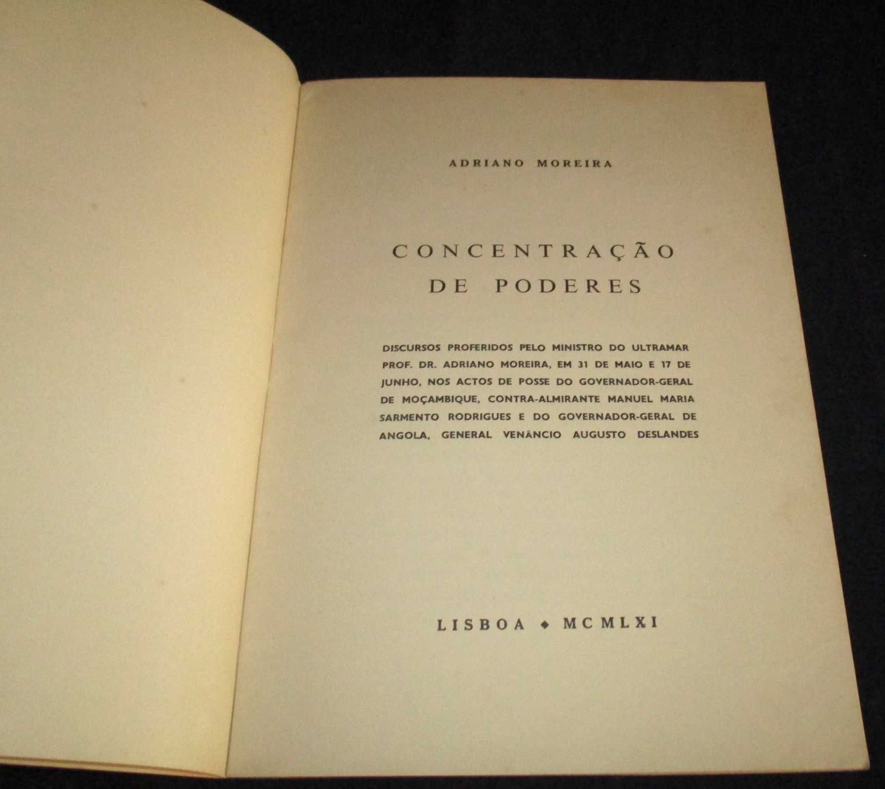 Livro Concentração de Poderes Adriano Moreira 1961
