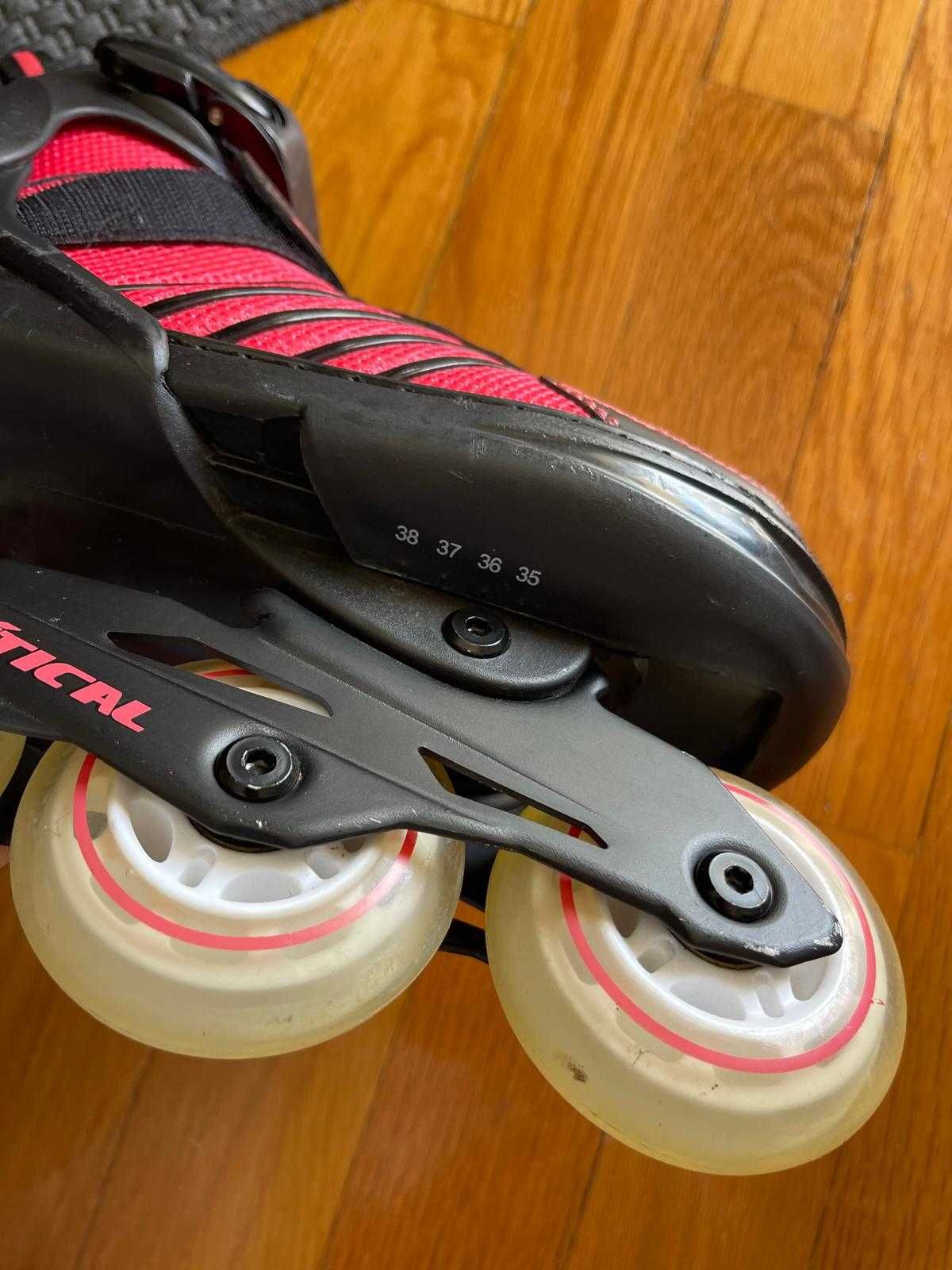 Patins Mítical INLINE - Tamanho 35 - 38  + Proteções tamanho S