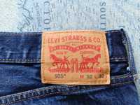 Jeansy Levi’s 505 W32L32 Męskie Granatowe Prosta Nogawka