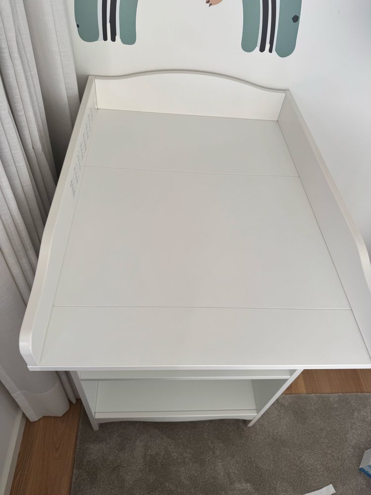 Muda fraldas SMÅGÖRA Trocador/estante c/1 prateleira, branco