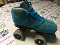 Patins n.34 marca AZEMAD, caneleiras e joelheiras (de marca)