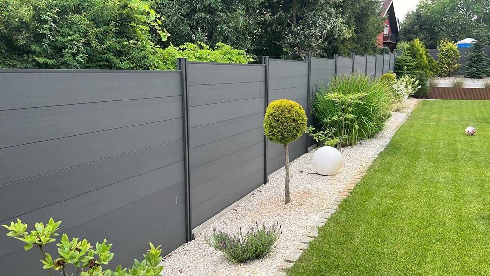 Ogrodzenie kompozytowe, słupek aluminiowy, kompozyt, ogrodzenie pełne