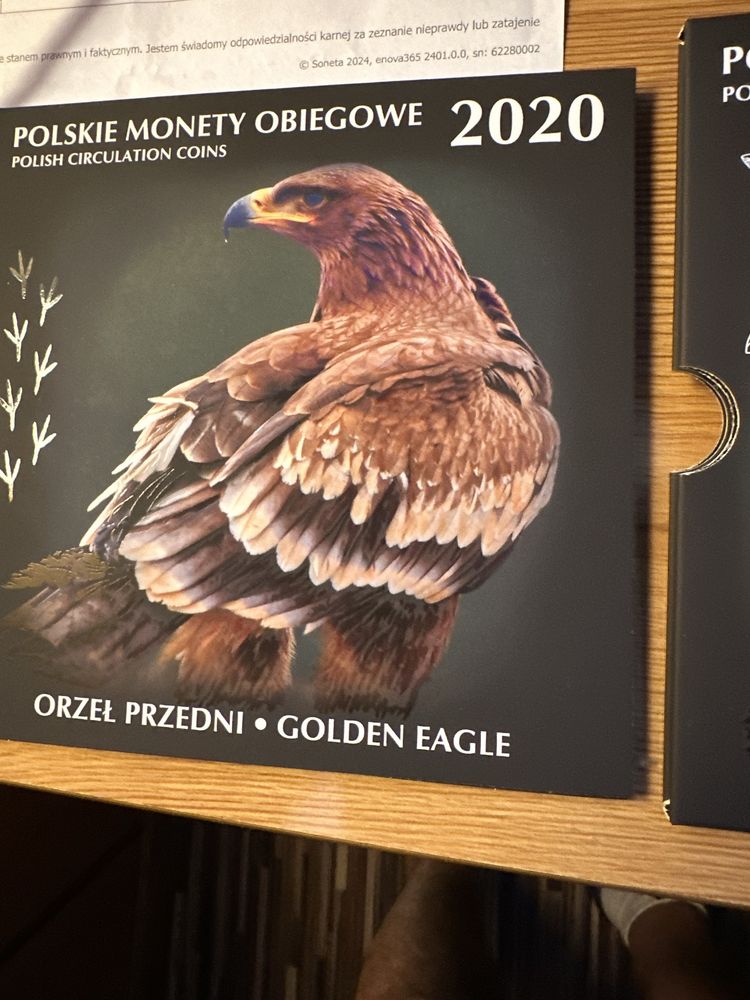 Monety obiegowe polskie 2020r orzeł