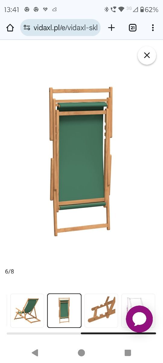 Leżak plażowy składany