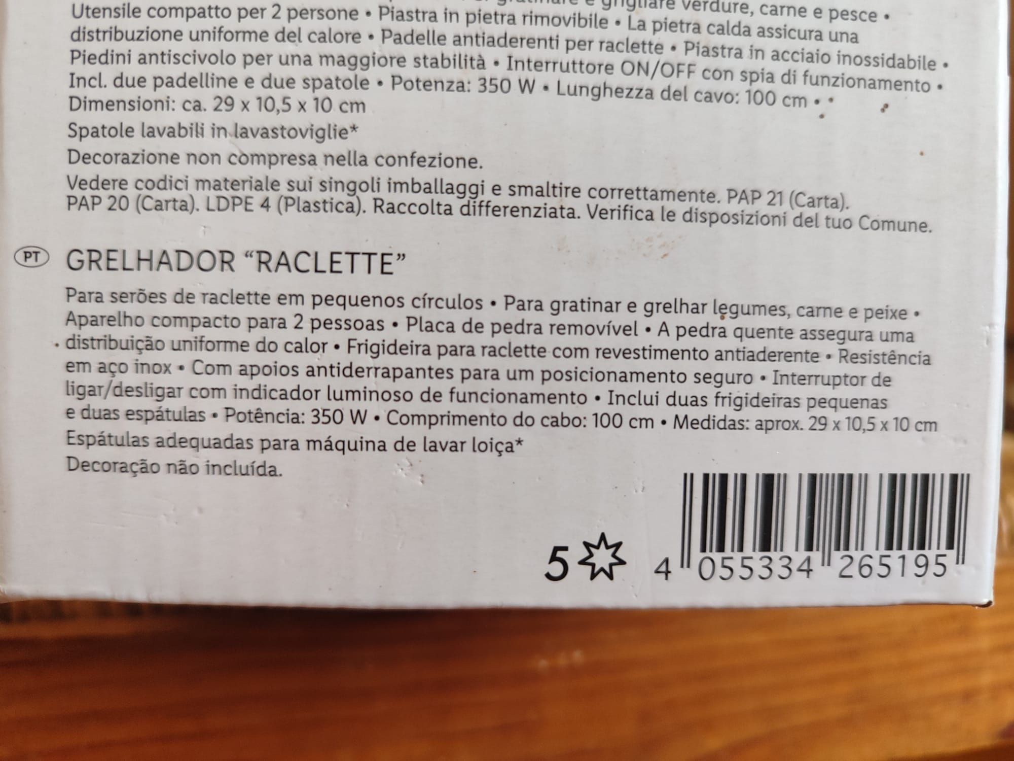 Raclette-grill novo