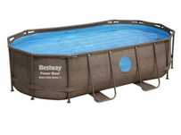 Basen stelażowy Bestway Vista Series II Power Steel Rattan z oknem