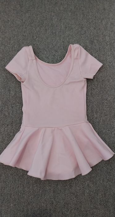 Maillot ballet rosa manga curta, sapatilhass e casaco