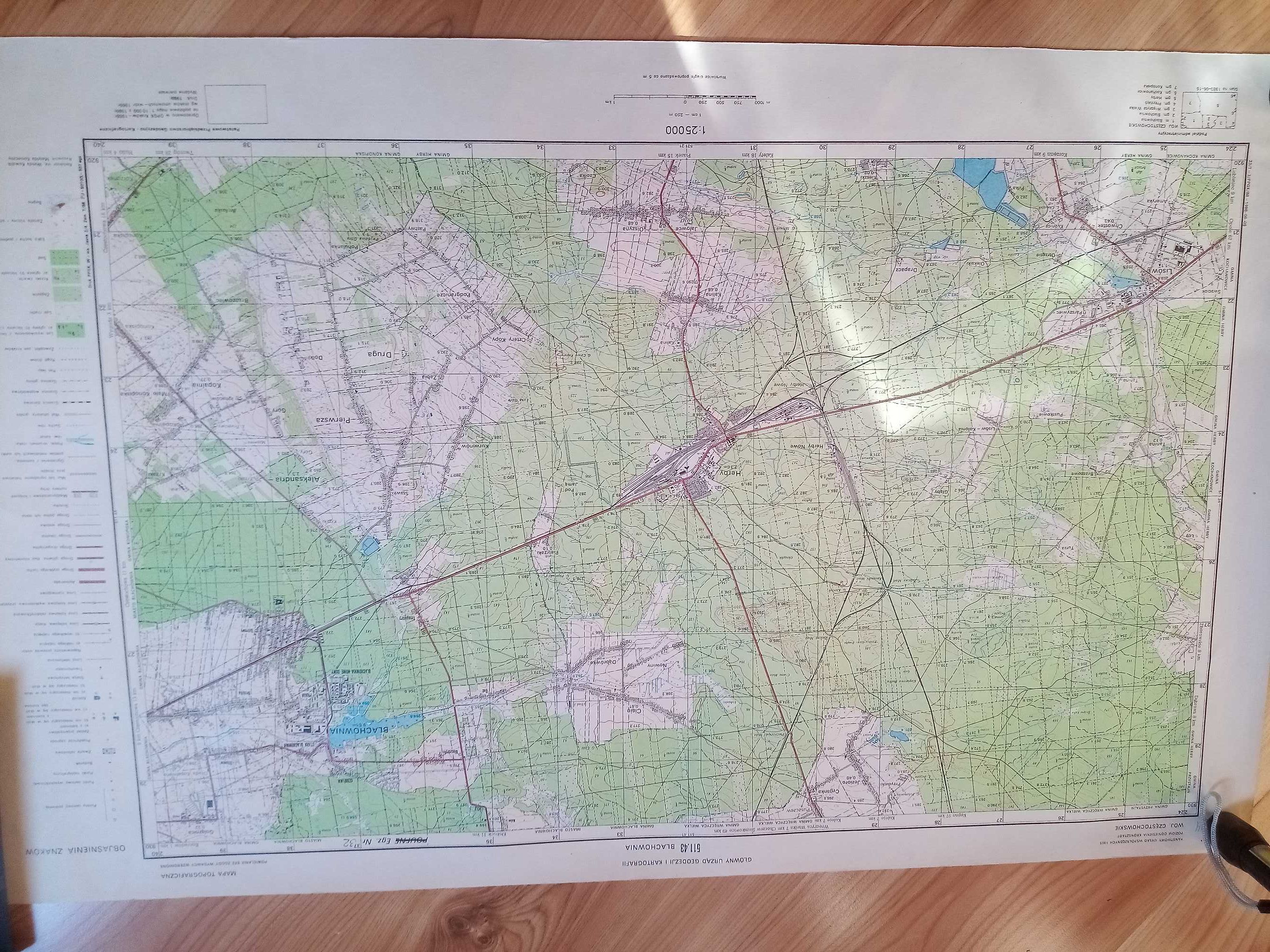 Mapa topograficzna Blachownia k. Częstochowy, wojskowa