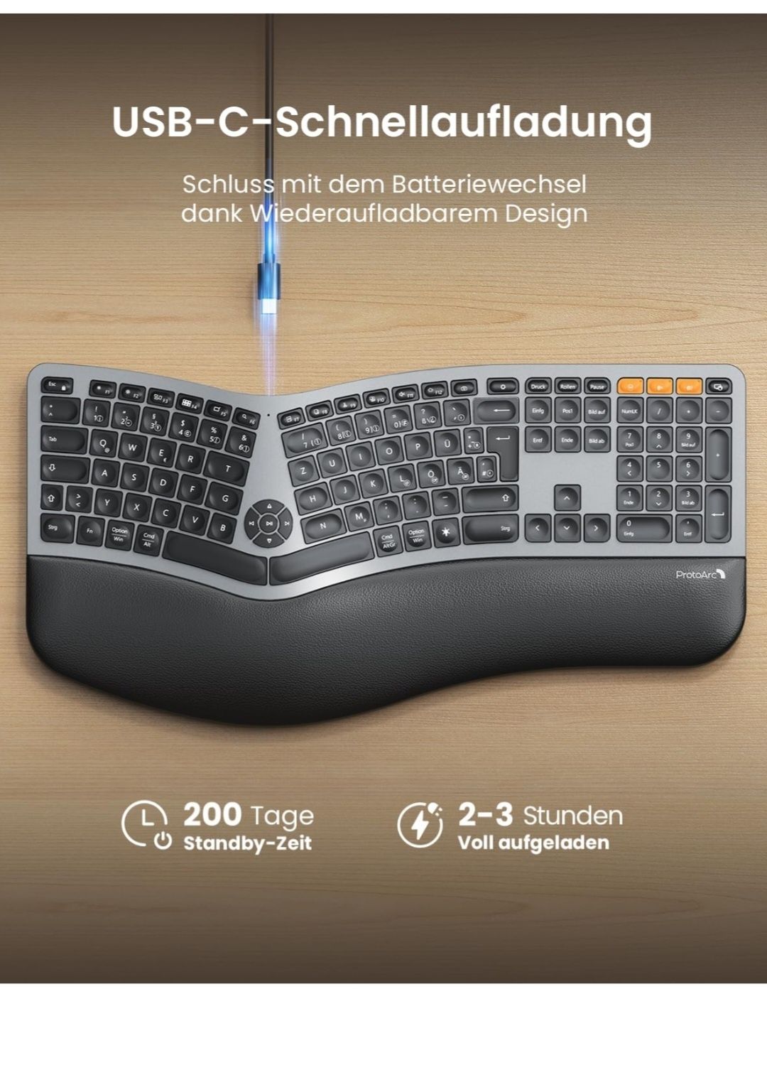 ProtoArc EK01 Plus ergonomiczna klawiatura