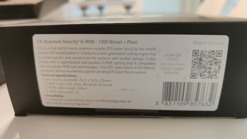 Blok wodny EK Velocity 2 na LGA1200