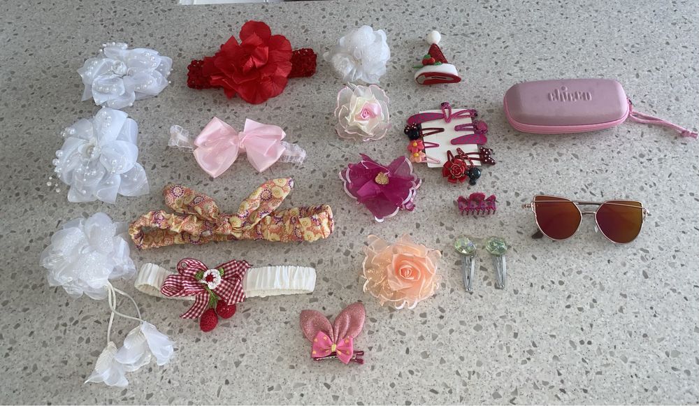 Заколки, повязки на голову, резиночки очки
