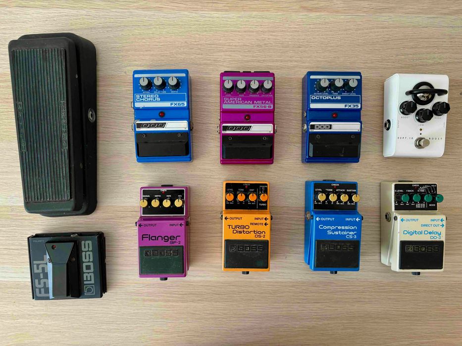 Pedais para guitarra Boss, DOD e Dunlop