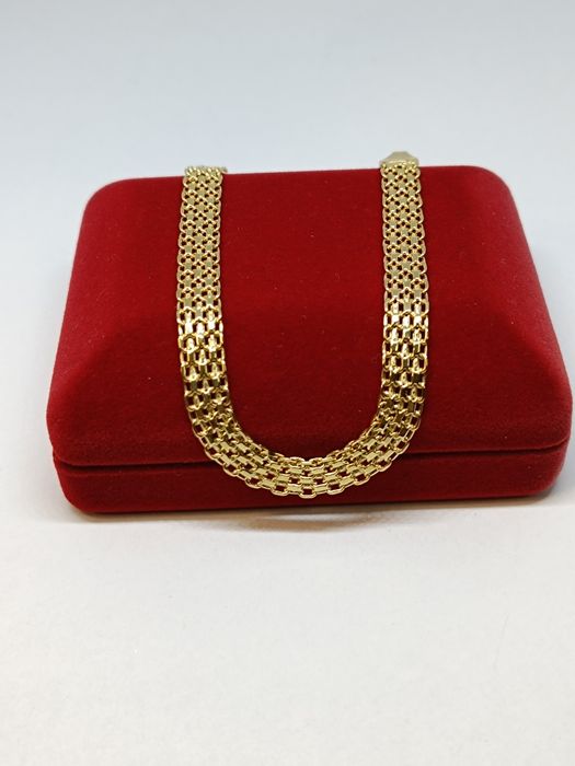 Złota bransoletka splot Bismark dł.20cm, złoto próby 585