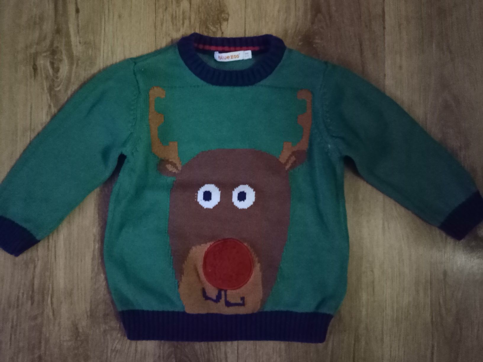 r.98 Bluezoo Bawełniany świąteczny sweterek dla chłopca