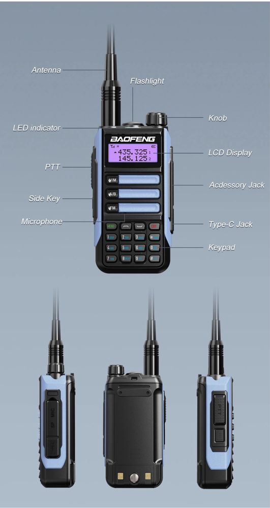 Рація Baofeng UV-16 Plus + кабель Type-C