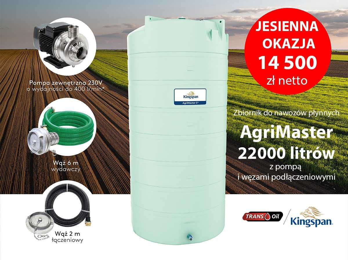 Zbiornik Nawóz Płynny RSM 22000l KINGSPAN + pompa + wąż 6 m GRATIS!