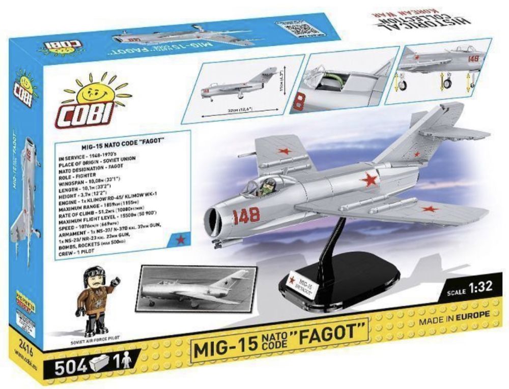 Klocki COBI 2416 Radziecki Samolot MIG-15 FAGOT