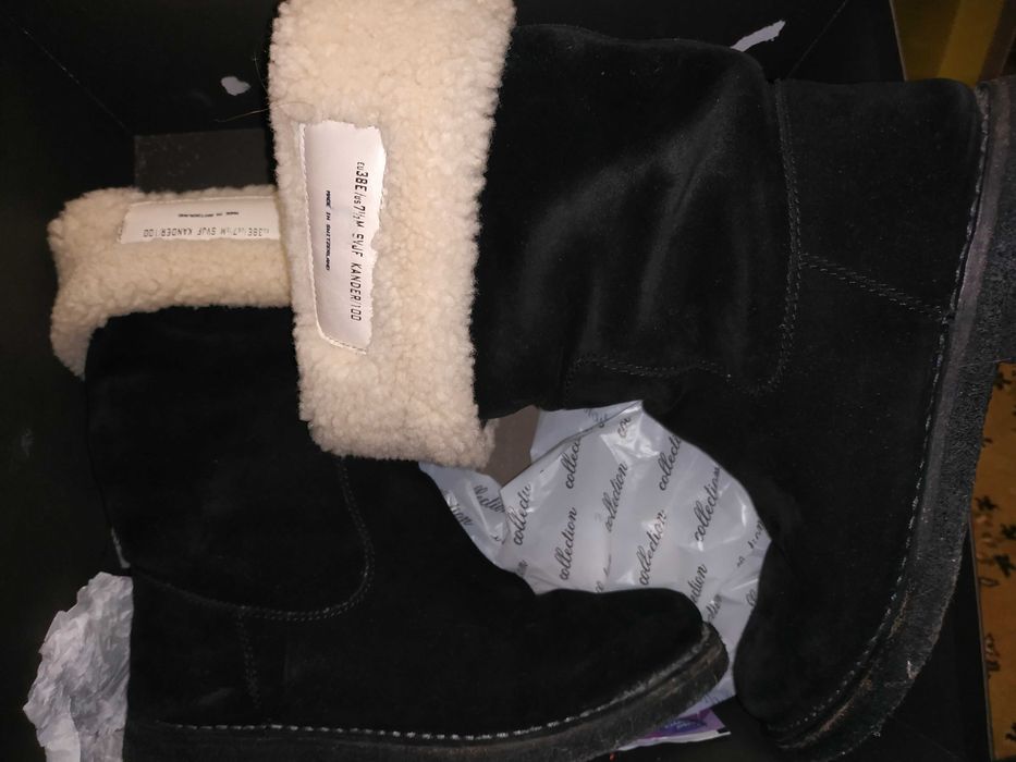 фирменные утепленные замшевые женские сапоги BALLY