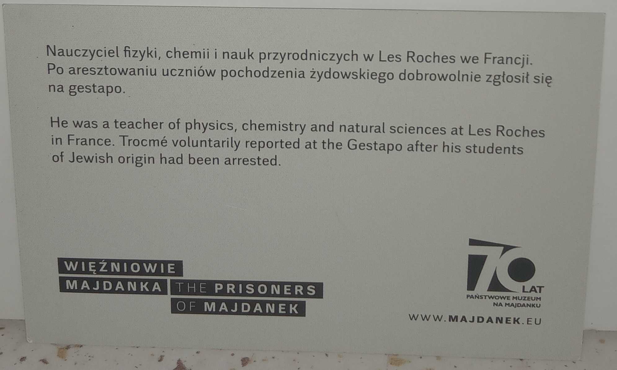 18 - Karta z Obozu Koncentracyjnego w Majdanku (rozmiar 8,5 x 5,5)