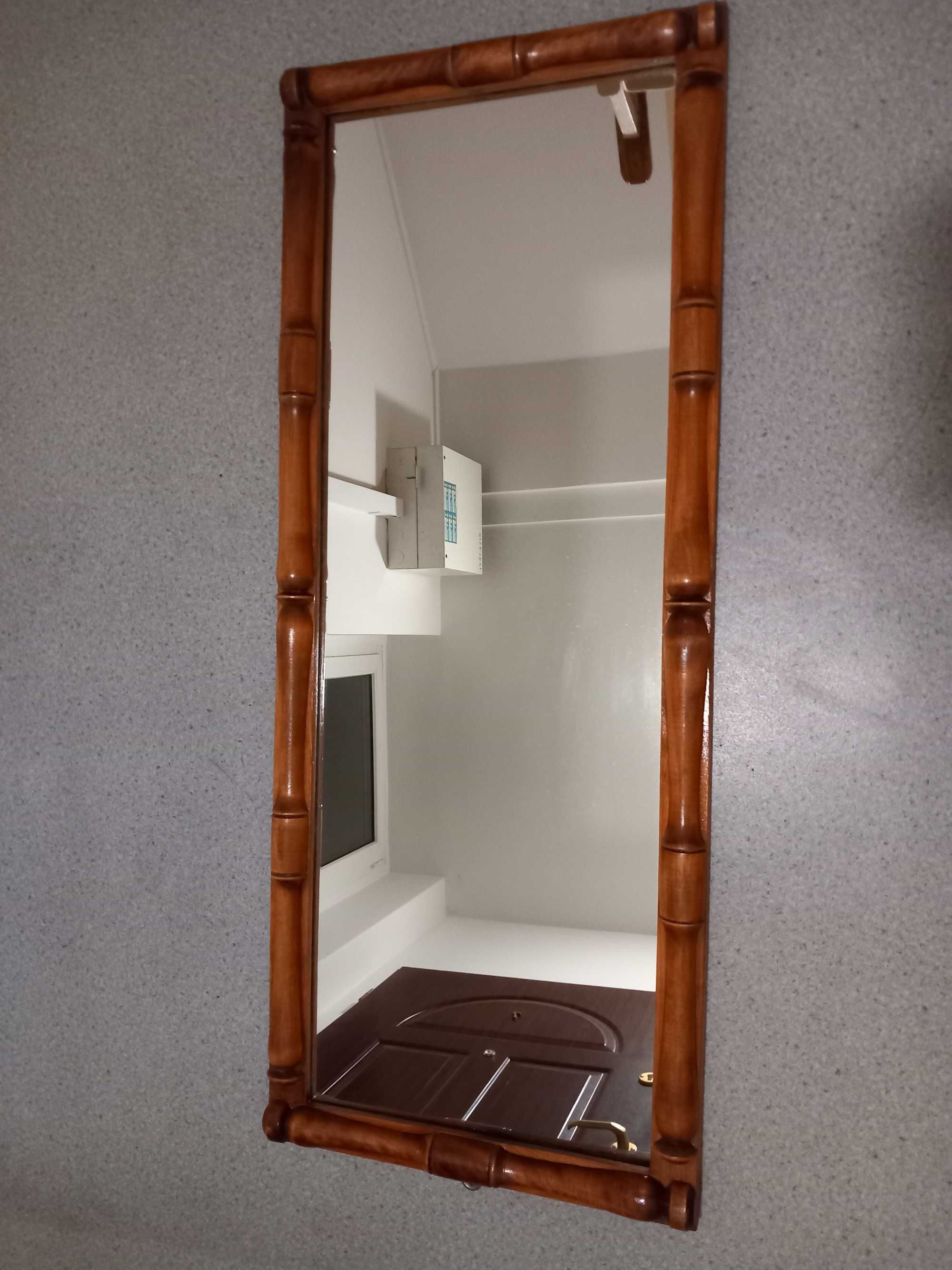 Lustro wiszące – rama drewniana rustykalna 110x44cm VINTAGE z PRL