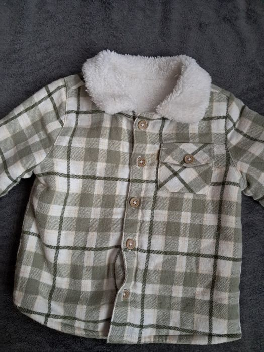Bluza kożuszek dla chłopczyka w kratę 3-6miesiecy