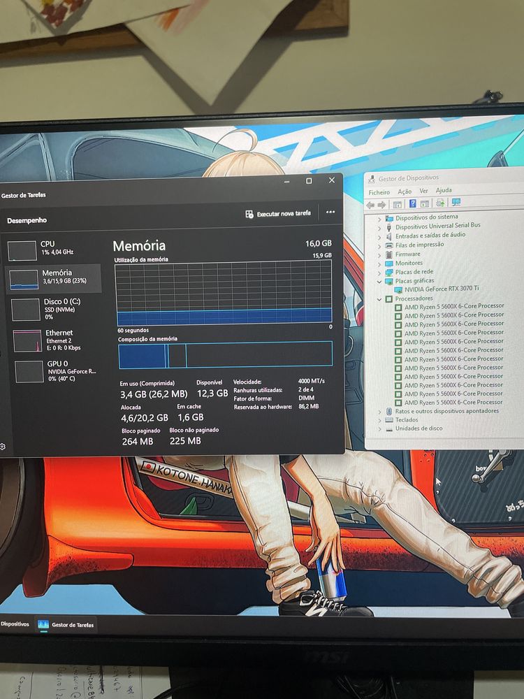 Computador/PC Ryzen 5600X RTX3070ti completo