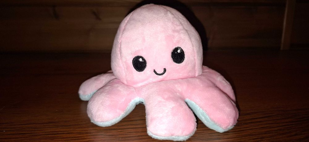 Maskotka - Pluszak - Ośmiornica - Dwustronna - Wesoła / Smutna - 15 cm