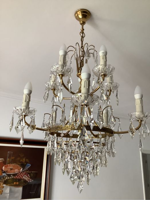 Candeeiro em cristal de grande qualidade com onze  lanpadas