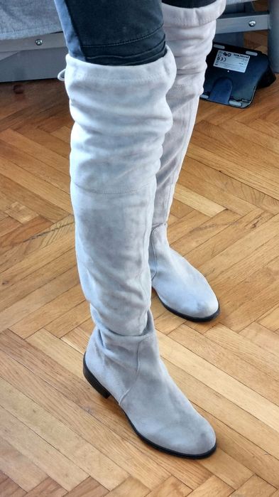 Kozaki za kolano wiązane zamszowe rozmiar 36