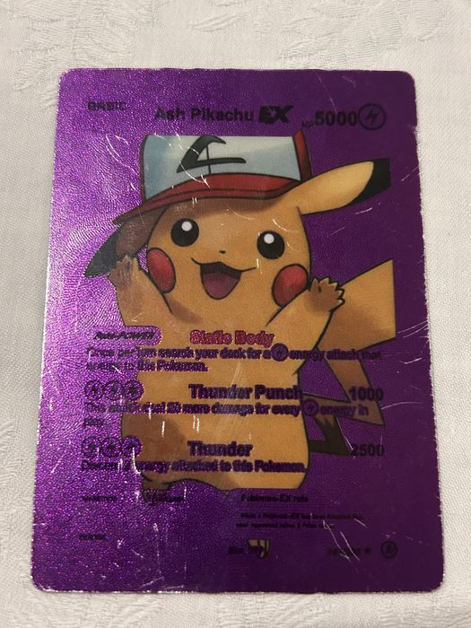 Carta Ash Pikachu EX (HP 5000)