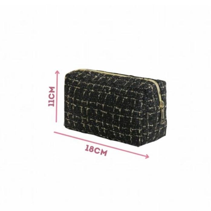 Косметична сумка з великою ємністю в клітинку з золото-чорним візерунк